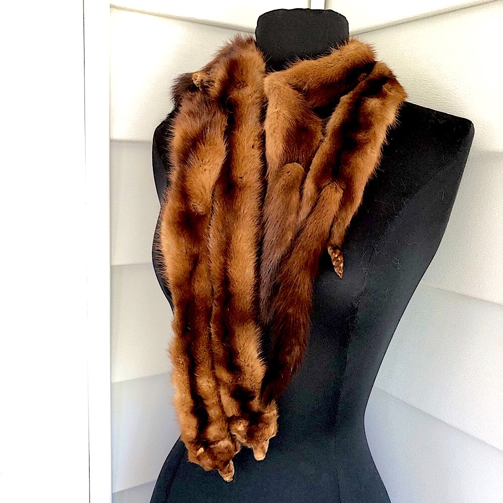 Stunning VINTAGE Brown Mink Wrap